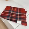 Women's Christmas Scarf Red and Blue Plaid Shawl Student Color Blocked Plaid Scarf