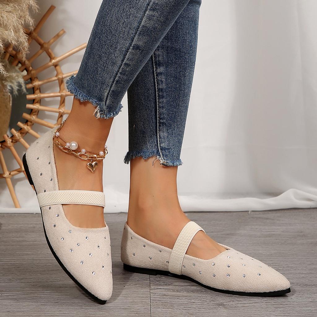 Kadın düz renk örgü düz ayakkabılar, Sığ ağızlı, hafif, yumuşak tabanlı günlük ayakkabılar, Nefes alabilen düşük bilekli ayakkabılar
