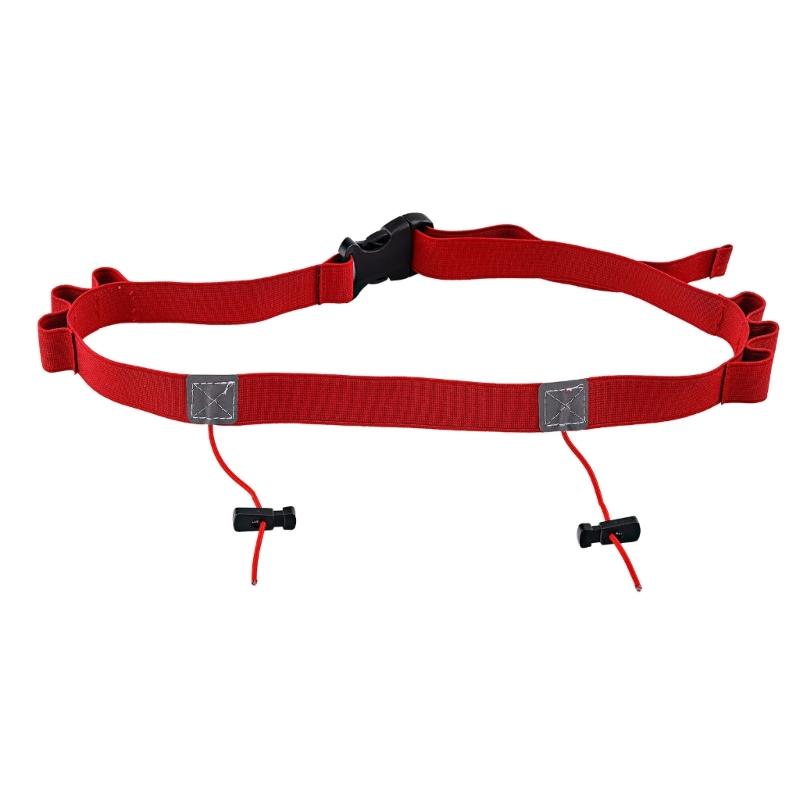 2Pcs Elastic Sport Waist Belts Race Bib Holder Adjustable Running Waistband with 6 Elastic Rings for Triathlon Cycling