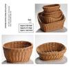 Handwoven Hardness Rattan Wicker Woven Serving Baskets Household Bread Fruit Vegetables Basket Rattan Basket Restaurant Display