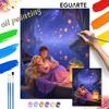 Oil Painting Digital Painting Art Kit Rapunzel and Flynn Romantic Boat Scene Handmade Diy Gifts Home Decorations