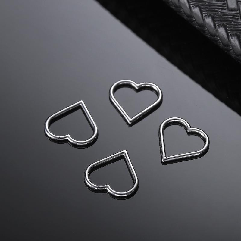 Titanium Heart Segment Ring: 16G Cartilage & Septum Piercing Earring (8/10mm)