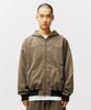 Physical Department Pigment Washed Work Zip-Up Hoodie_Dark Pink