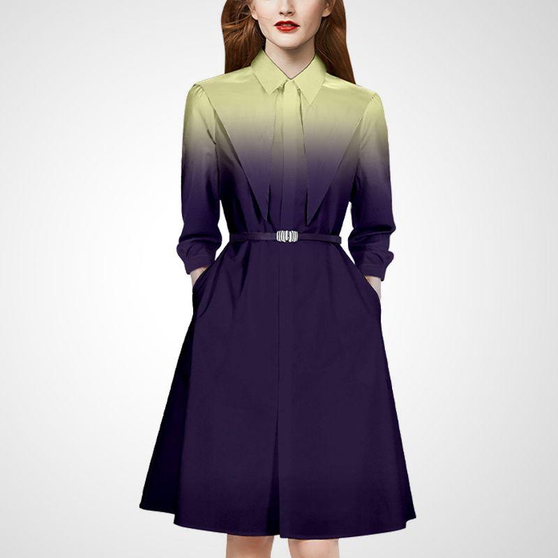 

Новое Элегантное Грациозное Нарядное Платье-рубашка Dark purple Gradient(In stock) M