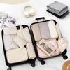 7 Pcs Set Large Capacity Travel Organizer Set with Zipper Folding Suitcase Packing Cubes Clothes Shoe Pouch Underwear Storage
