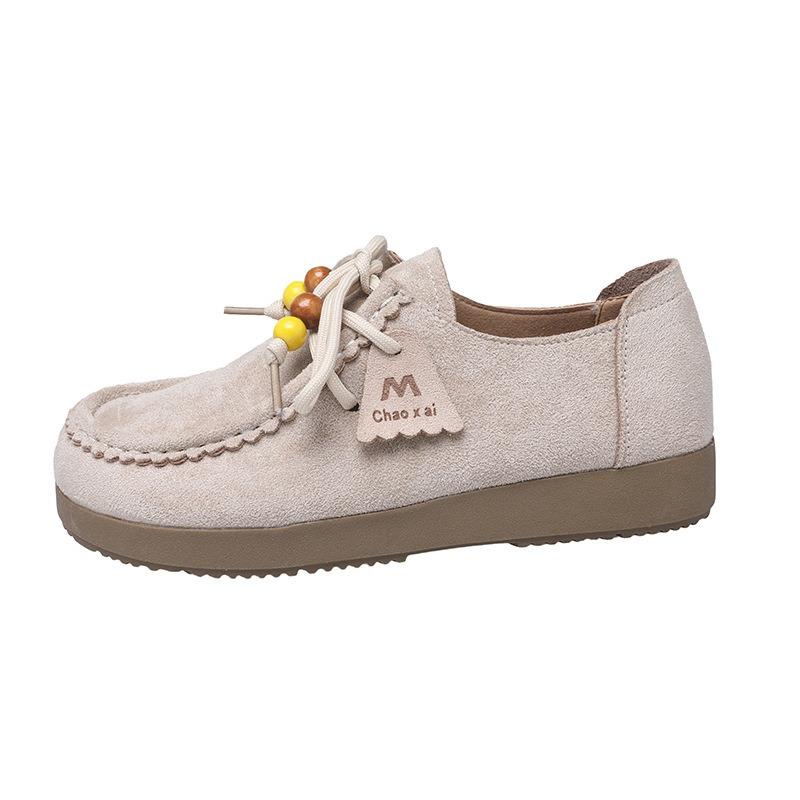 Women's Shoes Autumn New Retro Casual Kangaroo Shoes Platform Heightening Women's Single Shoes Women
