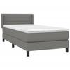 3129762 vidaXL Lit à sommier tapissier avec matelas Gris foncé 90x200 cm Tissu