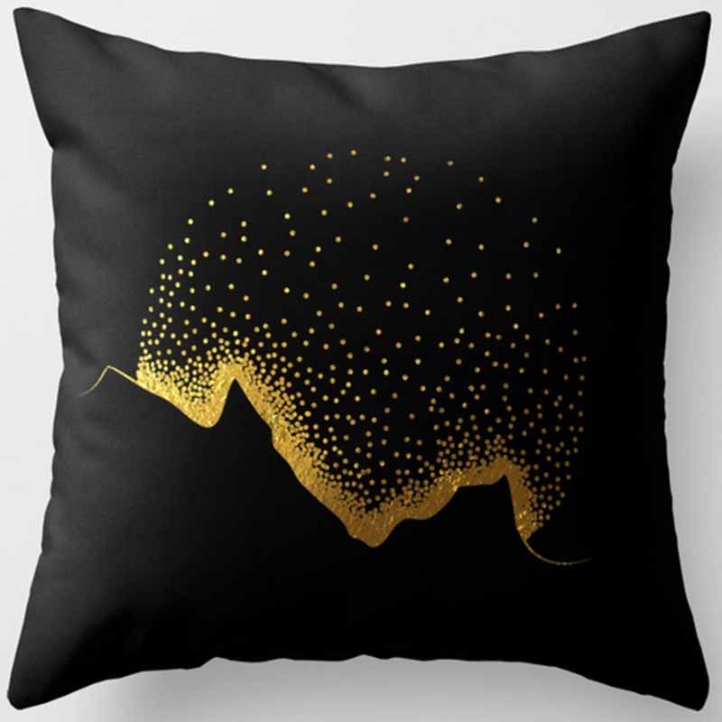 Black and Yellow Square Pillowcase, Home Decoration, Car Sofa Cushion Cover 45cm*45cm