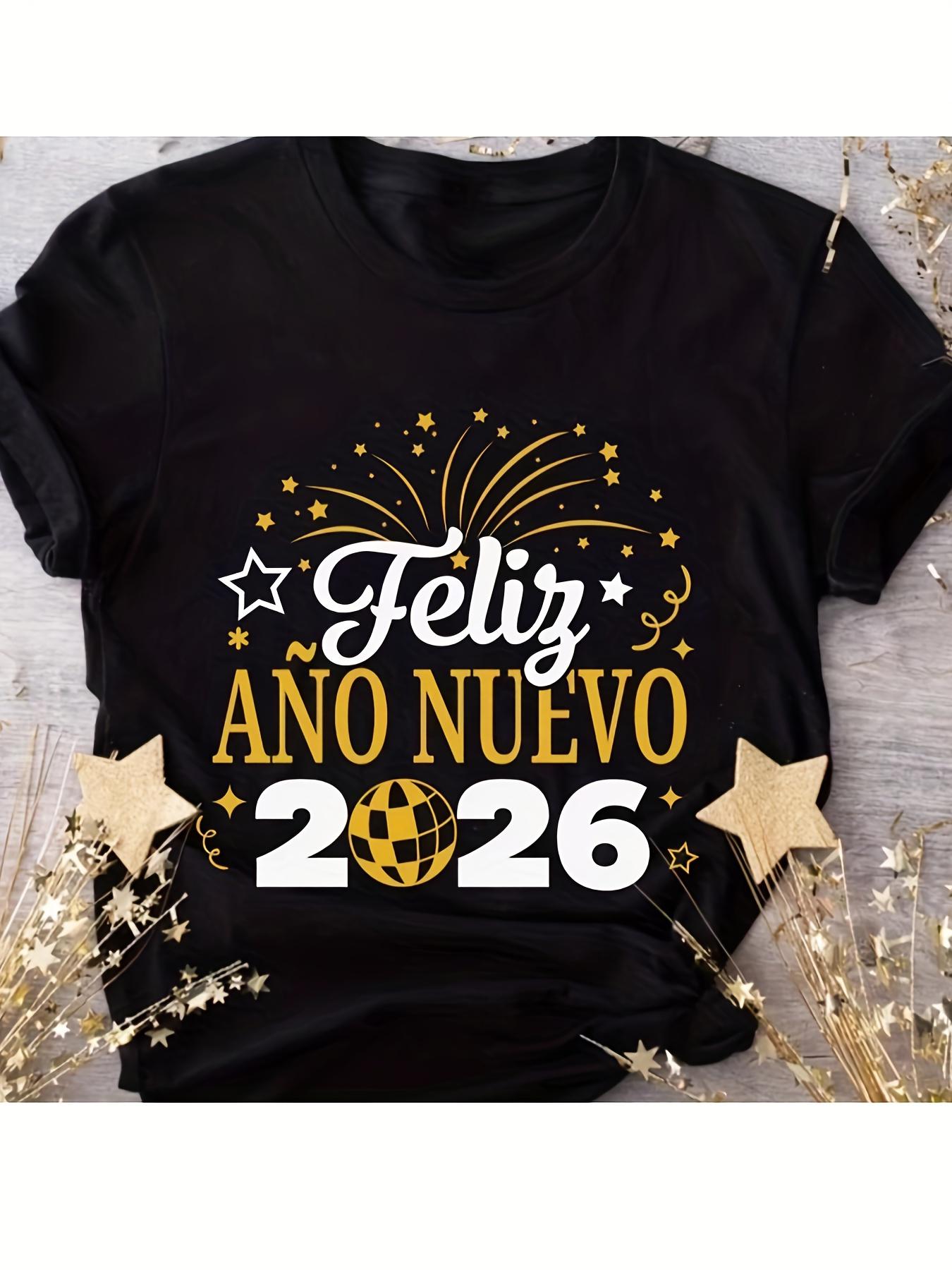 Happy New Year 2026 Printed Short-Sleeve T-Shirt XXL