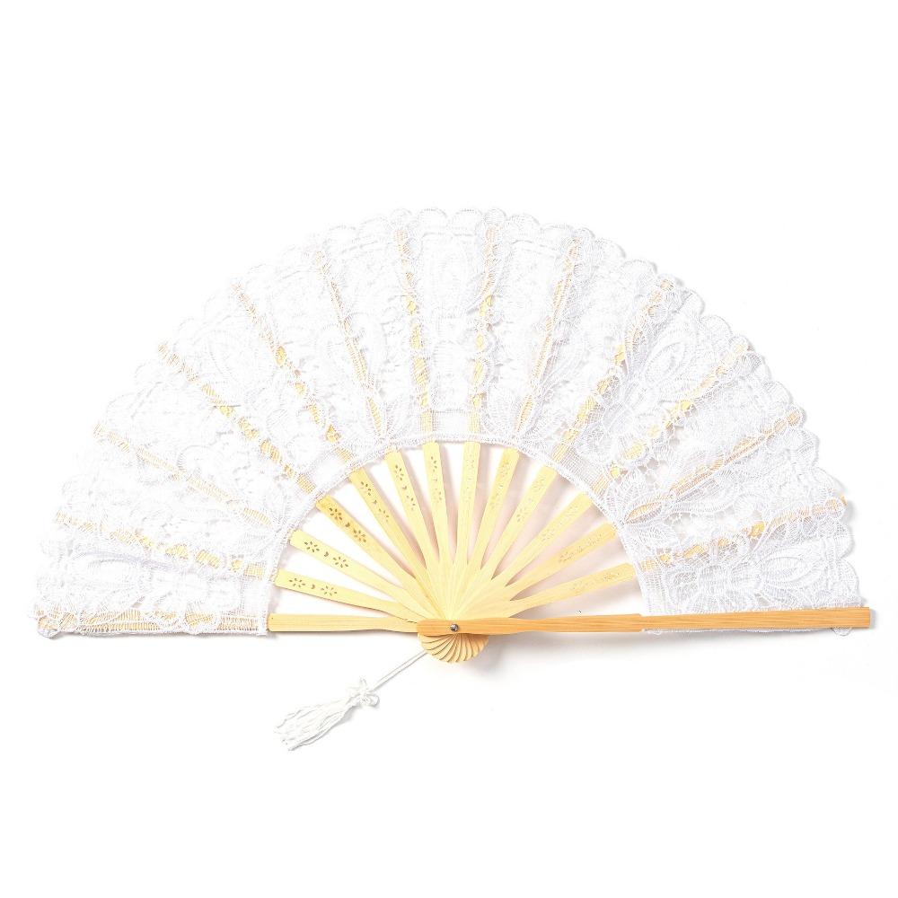 Hollow Ribs Embroidered Folding Fan Tassel Pendant Dance Handheld  Fan  Dance Performance