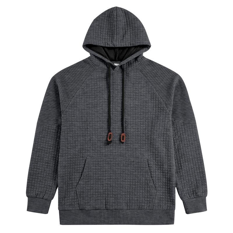 Herren S Europäischer Stil Waffelstrick Kapuzenpullover Langarm