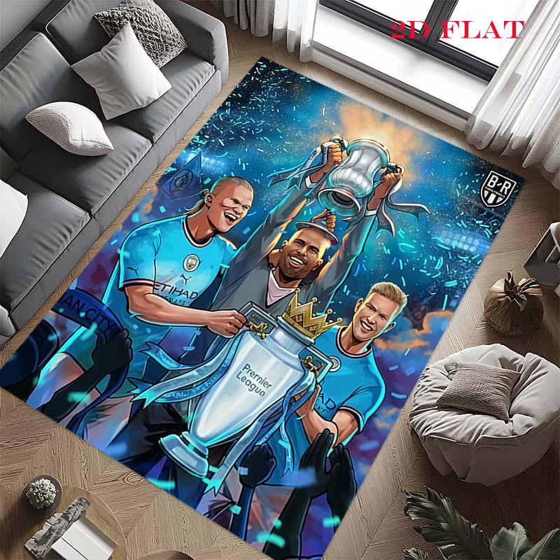 Royal MCFC Crown Carpet Rug for Living Room Bedroom Home Sofa Decoration,Kids play Nonslip Floor Mat