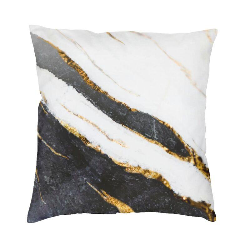 

Роскошная многослойная мраморная подушка из черного золота для дивана 60 * 60 см мягкие современные абстрактные графические наволочки для гостиной