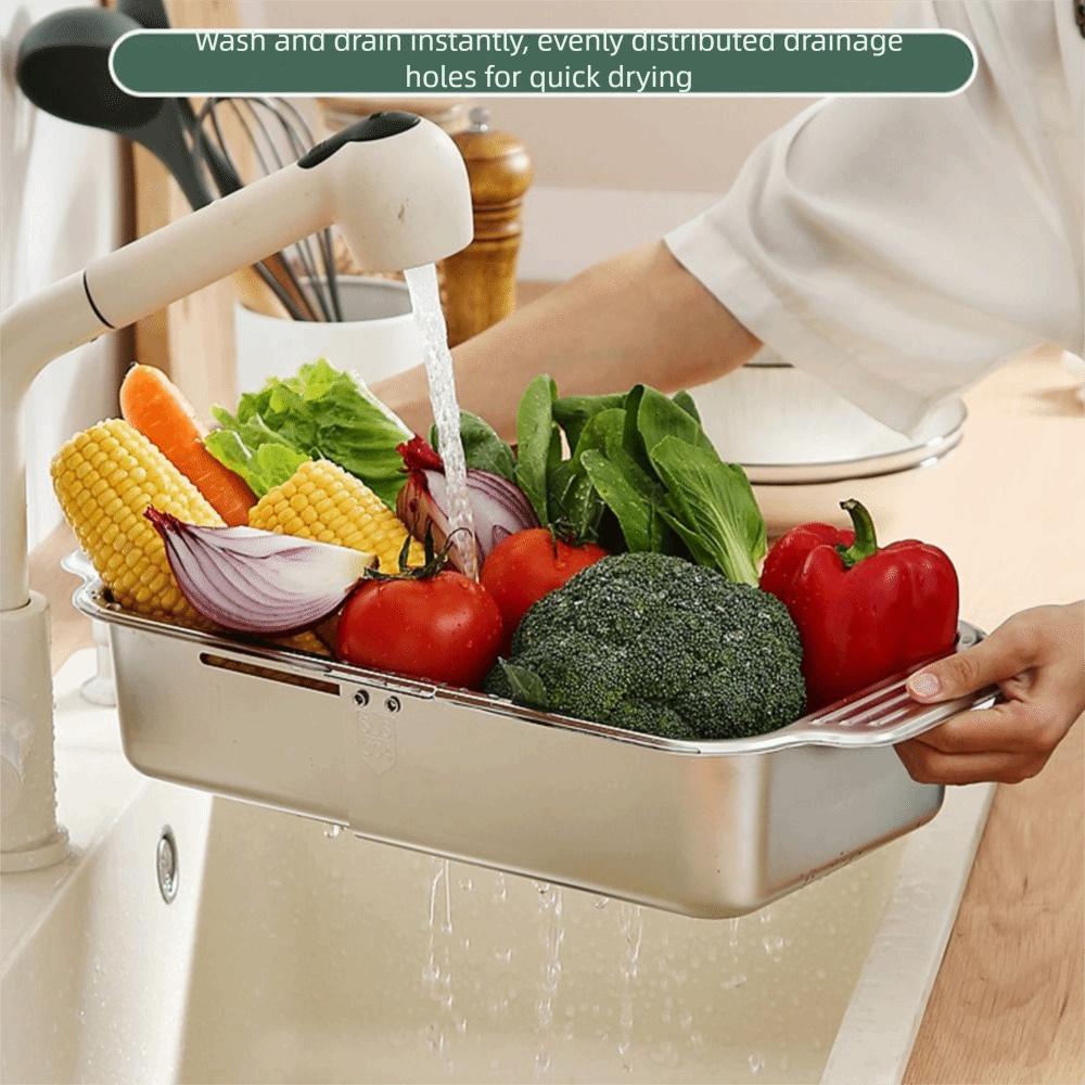 Retractable Extendable Dish Drainer Thickened Kitchen Sink Rack Over Sink Organizer  Plates