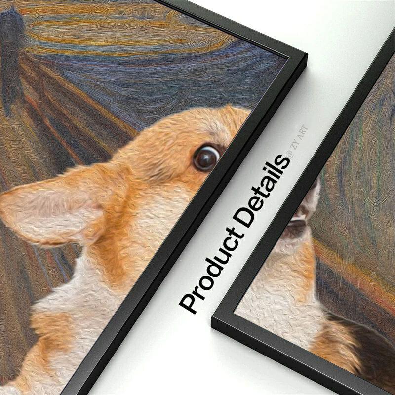 Funny Screaming Cat Dog Posters Canvas Paintings Prints Animal Cats Wall Art Pictures for Living Room Home Decoration Cuadros