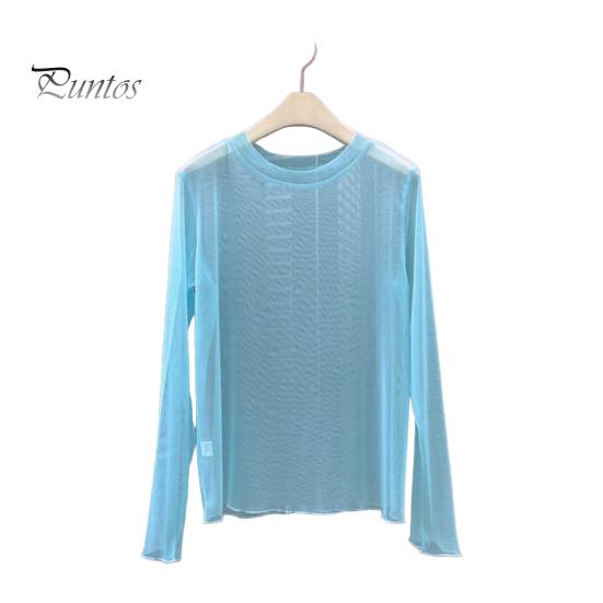 

Женские топы с защитой от ультрафиолета, с круглым вырезом, длинным рукавом, свободный крой, быстросохнущая пляжная одежда, прозрачная тонкая блузка синий/мятный