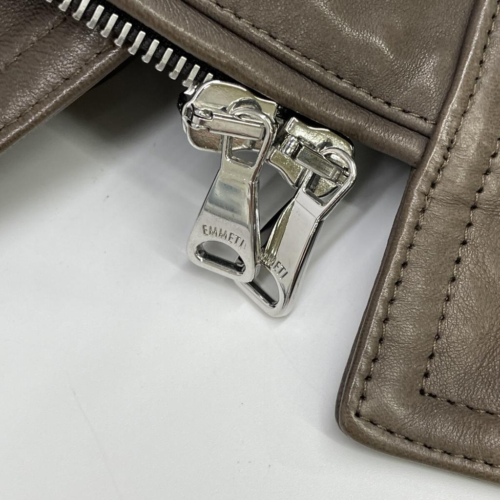 EMMETI GIAPPONE 072 ANDREA Grey Lambskin Single Rider's Jacket Jacket 48 greigeUsed