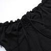 New Chinese Style Summer Bubble Sleeves Slimming Irregular Lace Up Dress