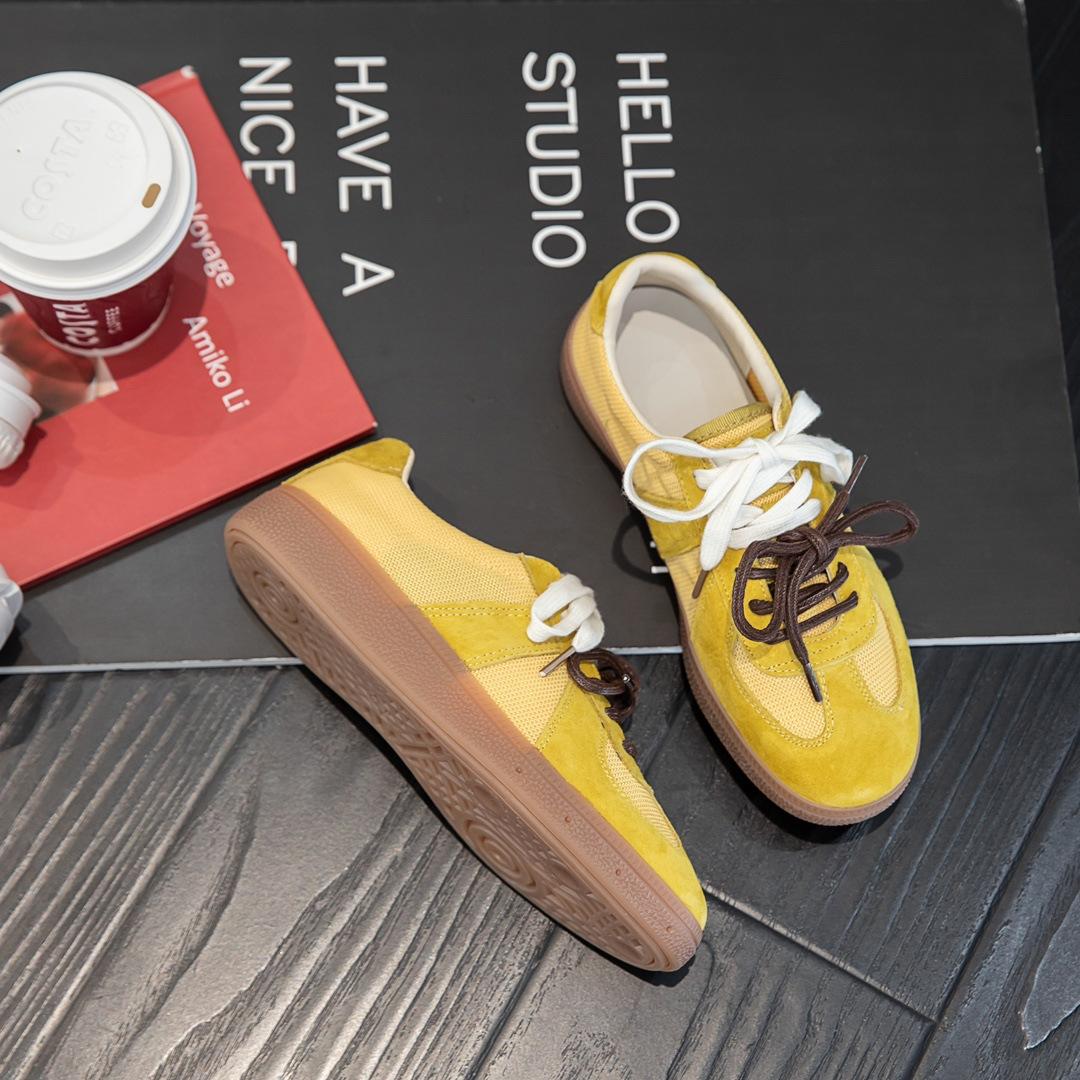 

Fujin Женские повседневные кроссовки из натуральной кожи, дышащие, удобные, на шнуровке, спортивные туфли на низком каблуке, на шнуровке, дышащие, теннисные туфли на плоской подошве 39 жёлтый