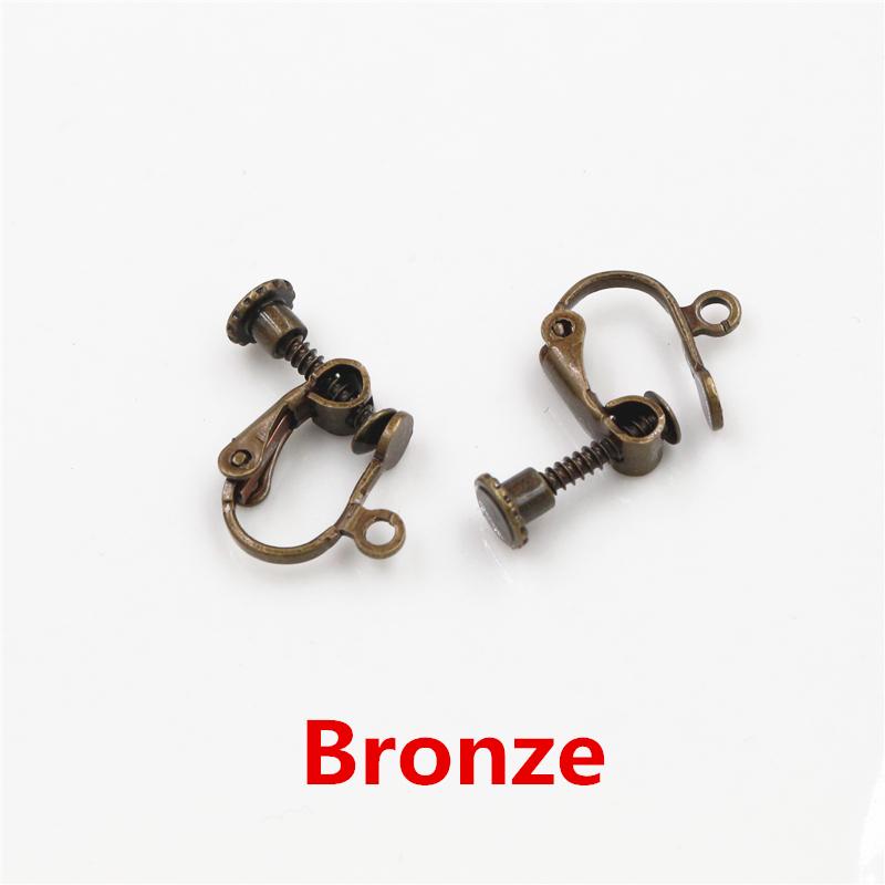 10 buc 15*13mm șurub din alamă Clip pentru ureche Setări pentru cercei Tampoane de rotire Constatări pentru cercei Bază Ramă goală pentru consumabile de bijuterii