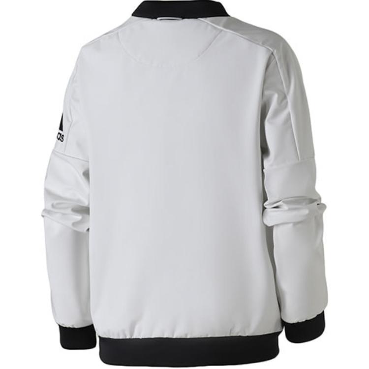 Adidas Stand Collar Zipper Casual Jacket Women Jacket White DW5726