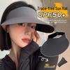 Women's Seamless Anti-UV Sun Hat, 2024 Style, Large Brim, Hollow Top for Summer Sports