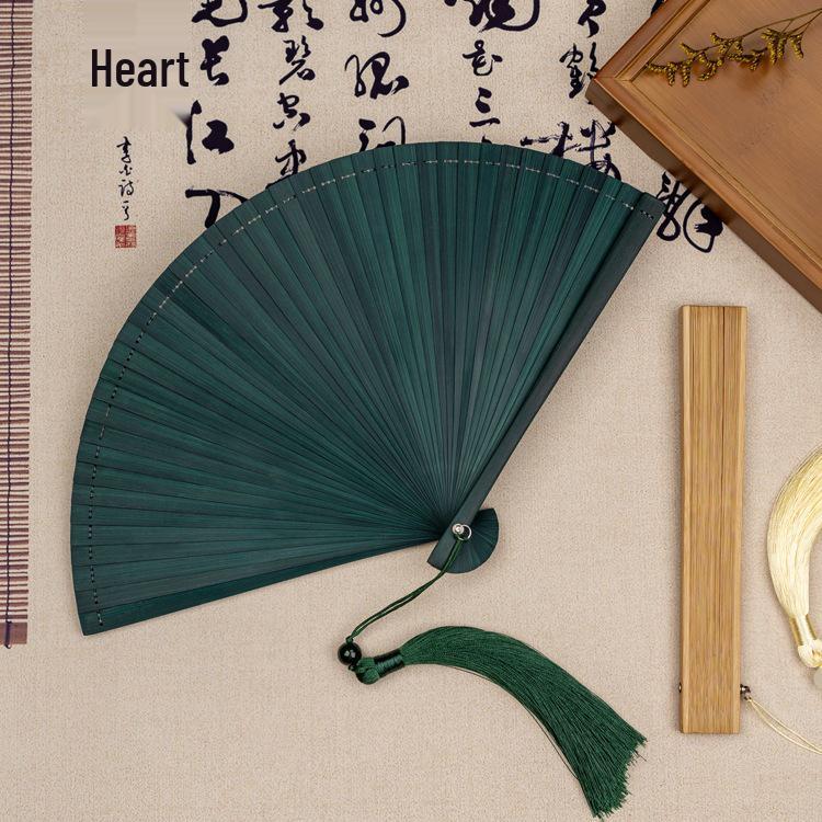 Bamboo Folding Fan: Portable Chinese Style for Summer, Cheongsam, Hanfu, and Children's Dance