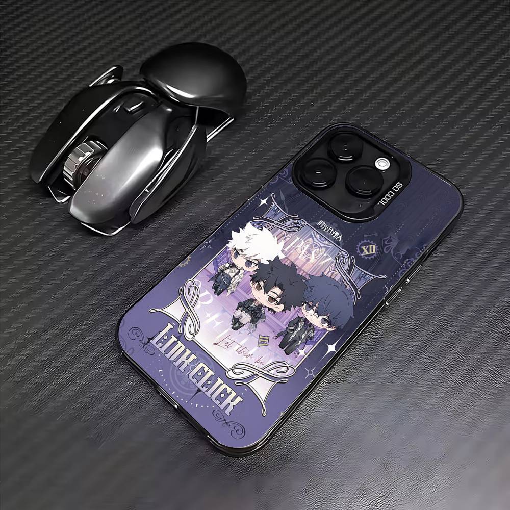 

L-Link Clicks wallpaper Phone Case For iPhone17,16,15,14,13,12,11 Plus,Pro Max Colored Silver Plated Inside Cover iPhone14ProMax