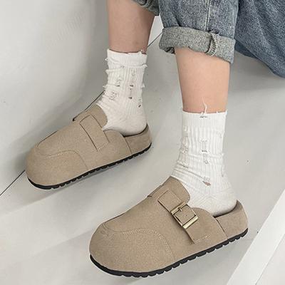 Fashion 2024 Platform Fashion Women's Suede Mules Slippers Clogs Cork Insole Sandals with Arch Support Outdoor Beach Slides Home Shoes