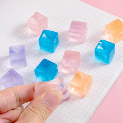 Ice Cube Squeeze Toy Transparent Squeeze Toy Stress Relief Ball Realistic Ice Cube Fidget Toy Soft Cat Paw Pinch For Adults
