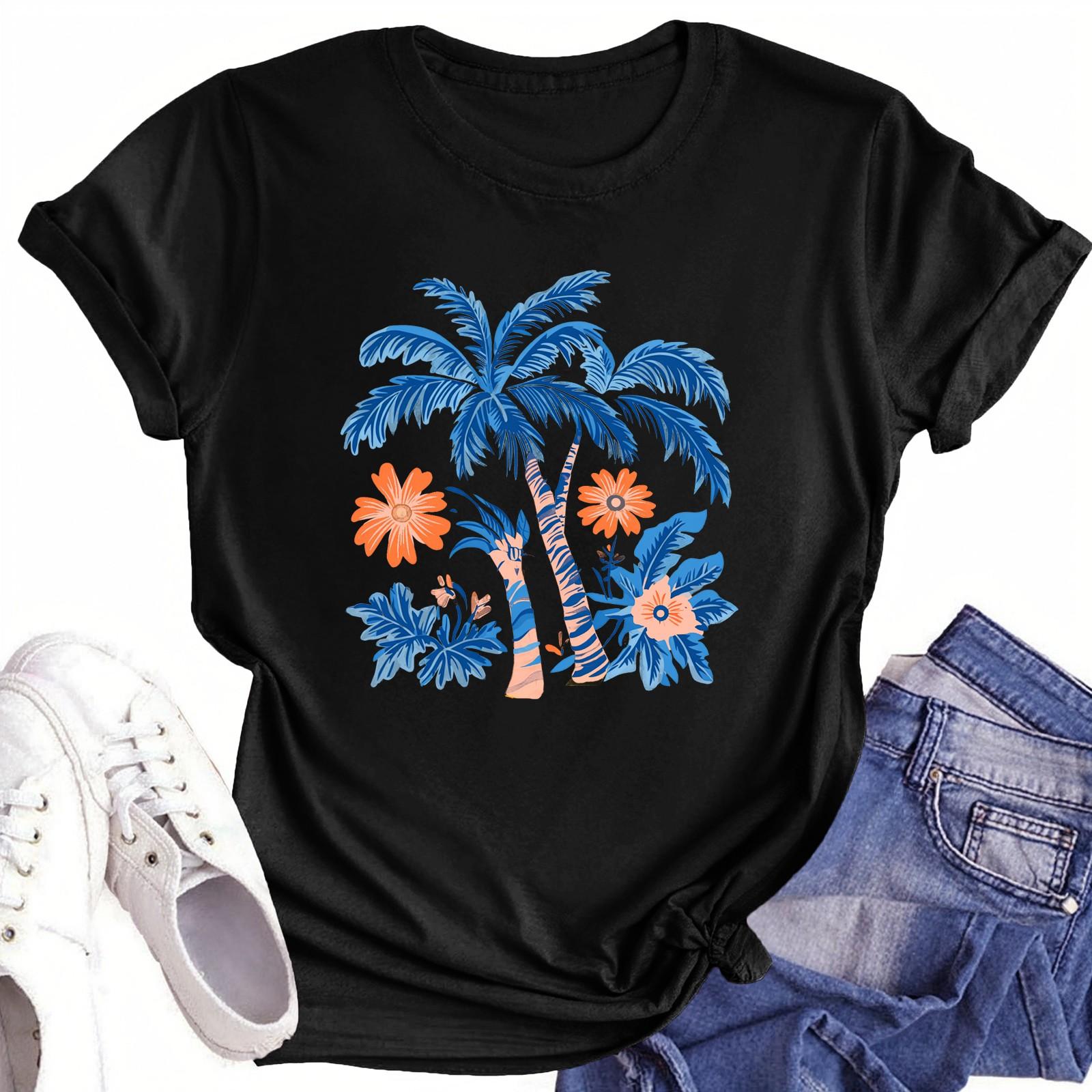 

Футболки с короткими рукавами для женщин, модные топы, легкие и мягкие повседневные летние наряды, одежда XL чёрный