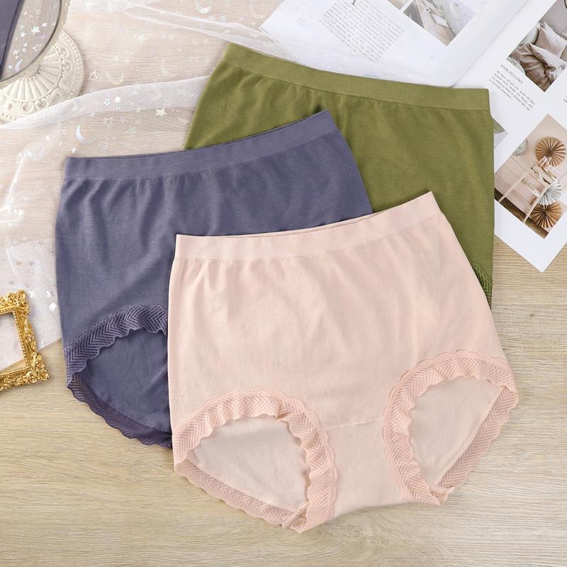 Seamless Panties High Waist Women's Briefs for Weight 100kg Large Size Underpants Solid Color Boyshorts