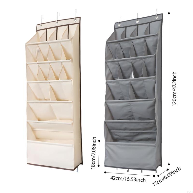 16 Pocket Over The Door Hanging Bag Made Of Durable 600D Fabric For Shoes Clothes And Accessories P9YB