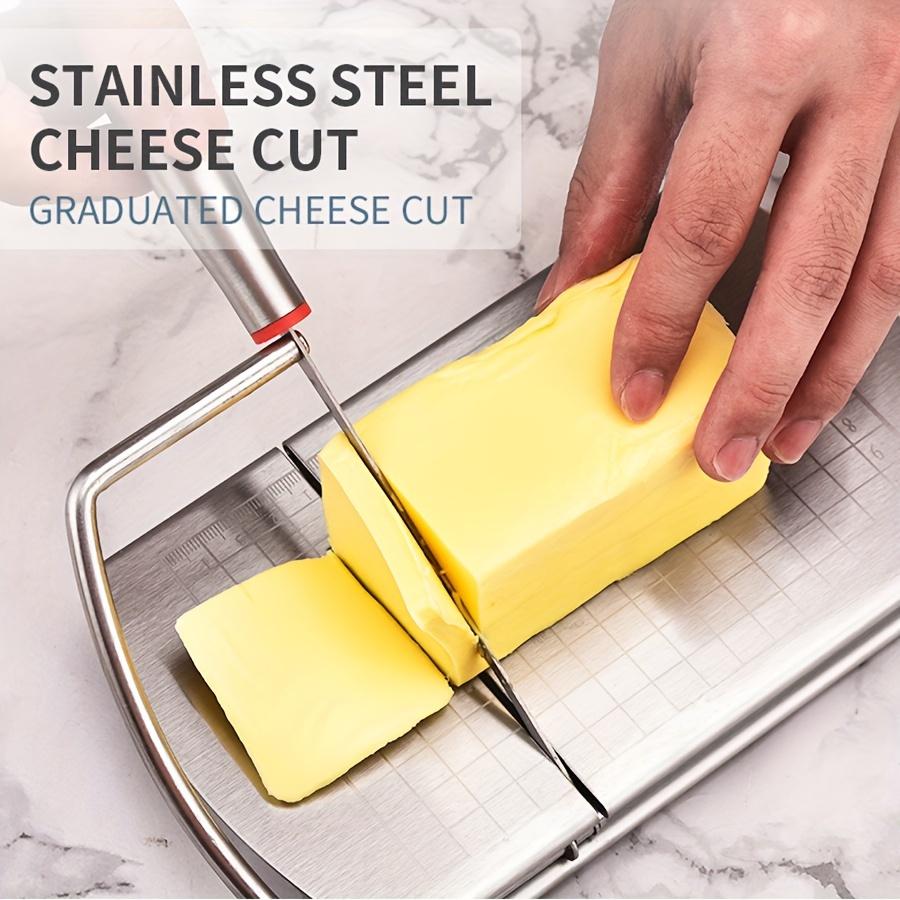 Stainless Steel Cheese Slicer with Scale Butter Cutter Knife Cheese Cutting Board Ham Sausage Slicer Tools Kitchen Gadgets