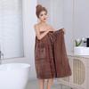 Pineapple Grid Strapless Bathrobe: Thick Absorbent Coral Fleece Towel for Adults, Home Use, Wear or Wrap