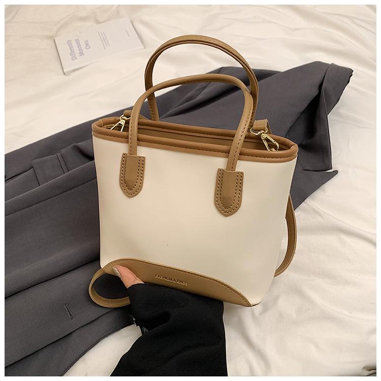 

High-end contrasting color small bag women 2025 new popular foreign versatile messenger bag fashion handbag bucket bag