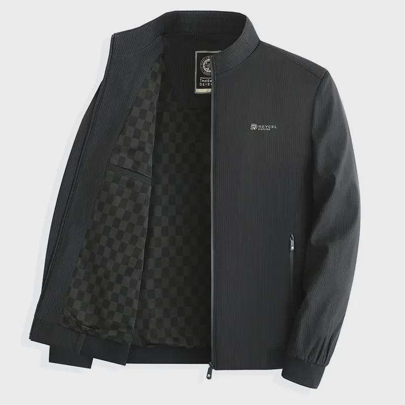 Men's Spring & Autumn Casual Stand Collar Jacket for Middle-aged & Elderly