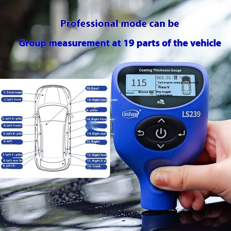 Linshon High Precision Paint Film Thickness Gauge Plastic Car Detection Meter for Measuring Paint Film