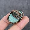 Amazonite Handmade Copper Wire Wrap Jewelry Ring Size 7 K3c10