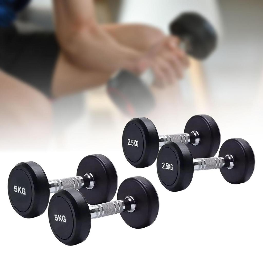 2 Pieces Round Dumbbell Exercise Fitness Women Hand Weights for Strength Training Stainless