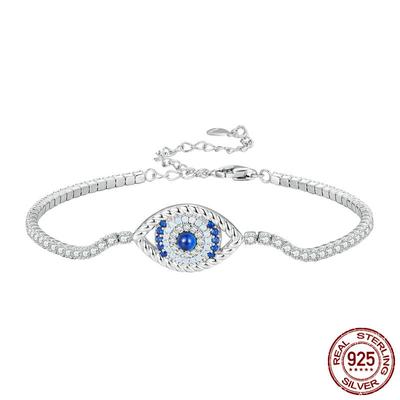 New Platinum-plated Devil's Eye Tennis Bracelet European and American Mysterious Eye S925 Silver Bracelet