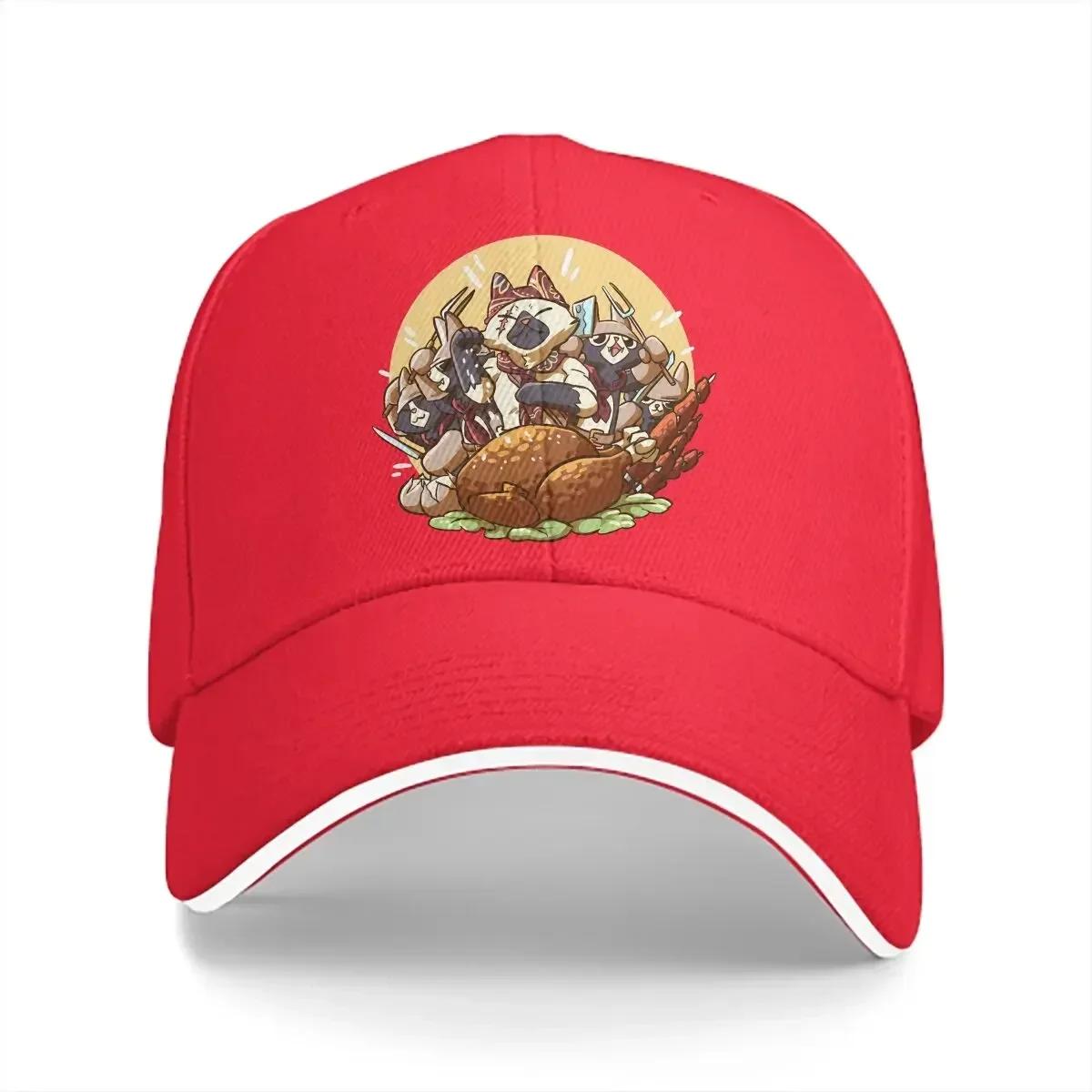 Meowscular Cartoon Multicolor Hat Peaked Unisex Cap Chef Bae Casual Visor Protection Hats One Size