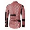 Spring Autumn New Men Long Sleeve 100% Polyester Shirt Tops Chain Pattern 3D Digital Print Business Casual Shirt