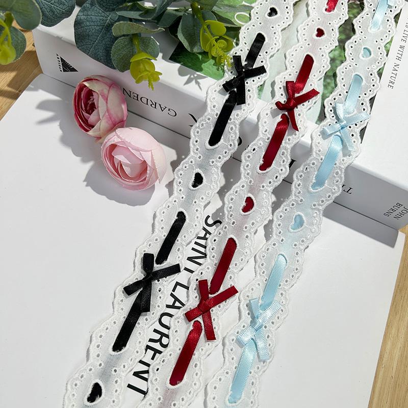 1Yard Bow Pleated Lace Ribbon Handmade Diy Decoration Baby Clothes Skirt Hem Edge Clothing Lace Curtains Home Decor Accessories