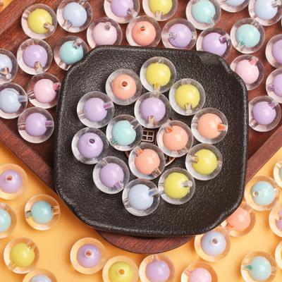10 Stück 16mm Acryl Transparent Bonbonfarbe Kern Runde Perlen Mode Perlenmaterial DIY Armband Halskette Zubehör