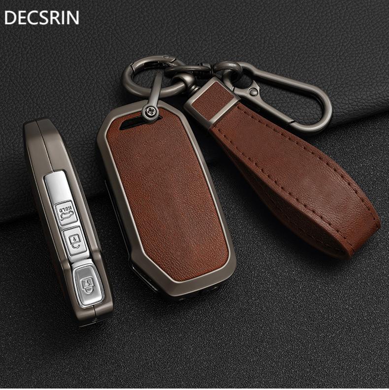 Zinklegering + Läder Bilnyckelfodral För Kia Sportage 2025 2025 Ray Sorento Soul Telluride Cerato 2020 K5 K8 2025 Fjärrnyckelhållare