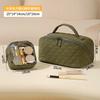 Large Capacity Travel Makeup Bag Set With Waterproof PVC Material Dual Compartment Handheld Cosmetic Organizer Women