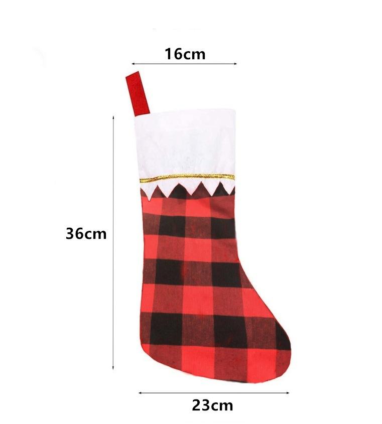 Christmas Stocking Non woven White Gold Label Stocking Hanging Green Mouth Thread Christmas Decoration Ornaments Gift Bag