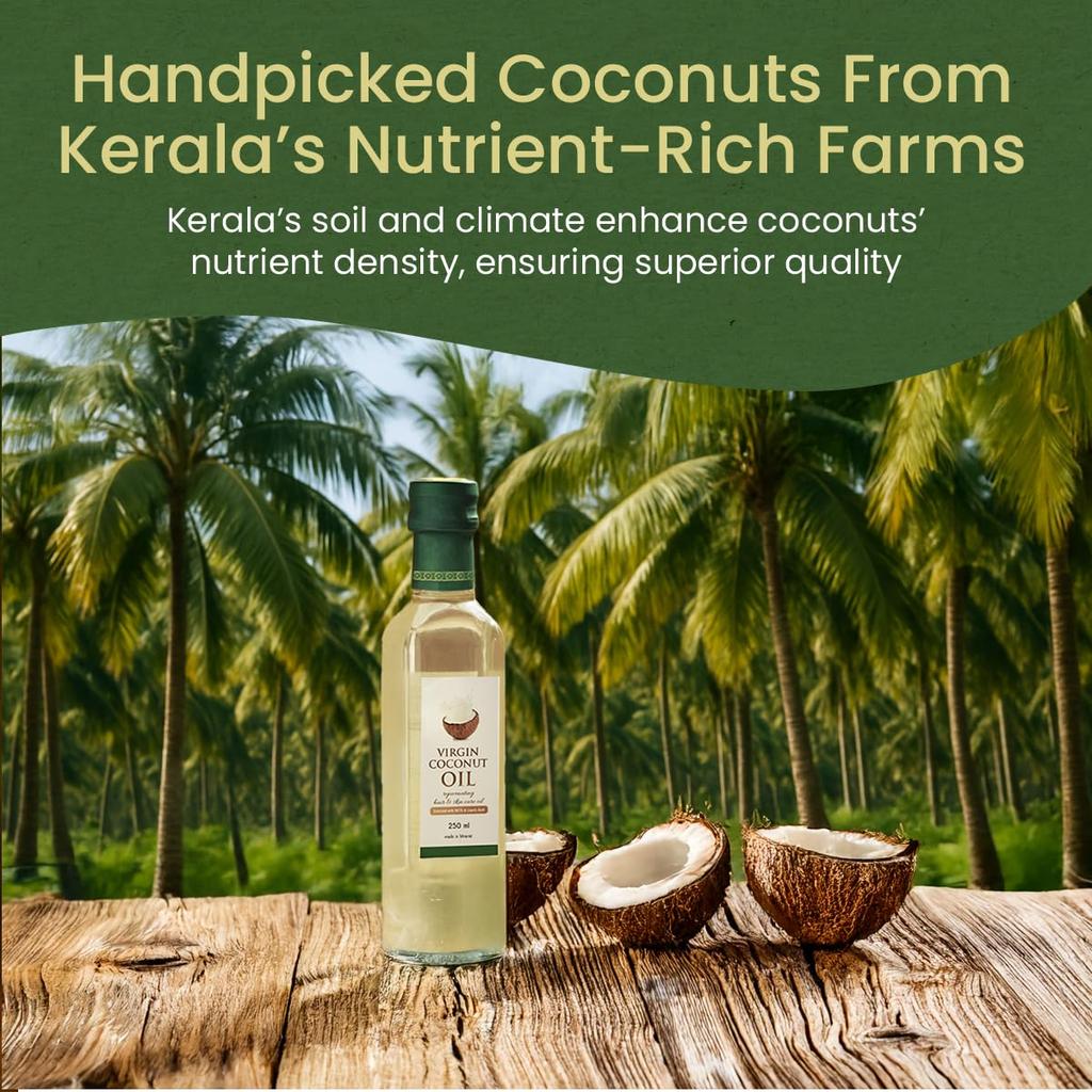 Kerala Ayurveda Virgin Coconut Oil 250mlX  Pack of 4 | Cold Pressed Hair & Skin Moisturizer Edible Grade