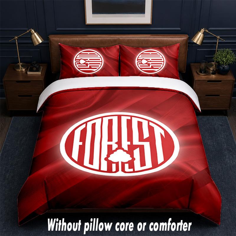 Nottingham Forest Design Bett Bettwäsche-Set 1 Bettbezug + 2 Kissenbezüge Weich Atmungsaktiv Haushalt Bettwäsche